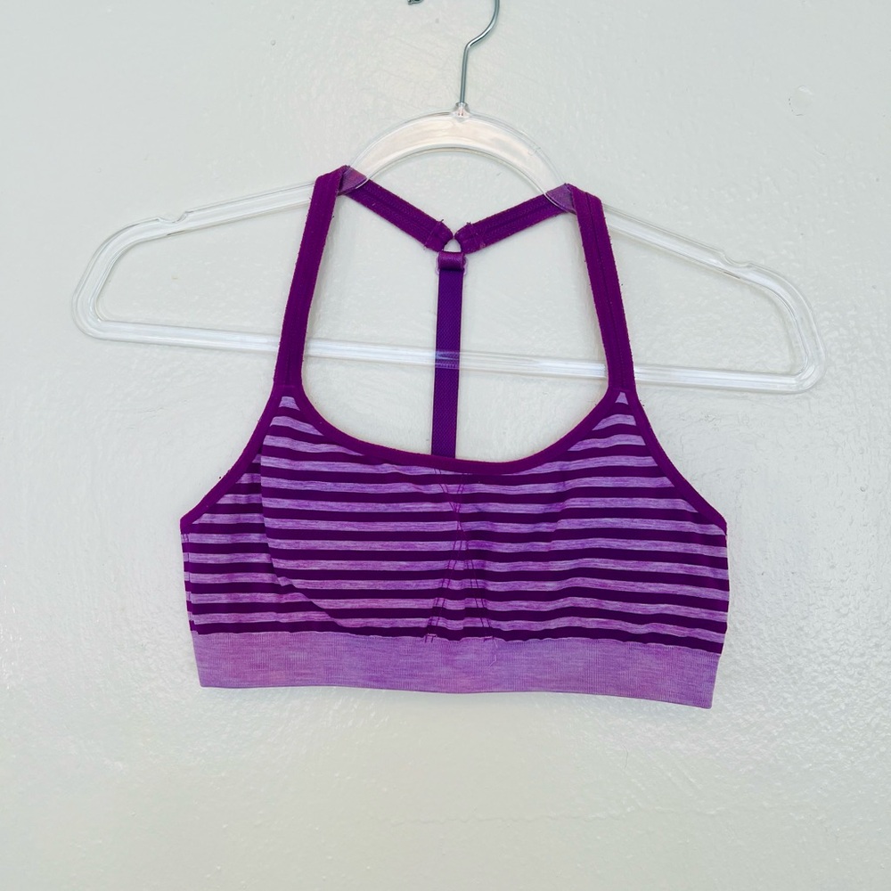 Athleta Purple Striped Women's Sports Bra